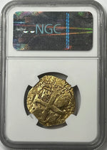 1750 L R Peru Ferdinand Vi Gold Cob 8 Escudos NGC AU55 Rare Final Year of Issue