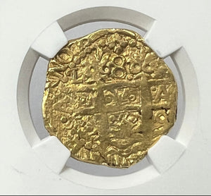 1750 L R Peru Ferdinand Vi Gold Cob 8 Escudos NGC AU55 Rare Final Year of Issue