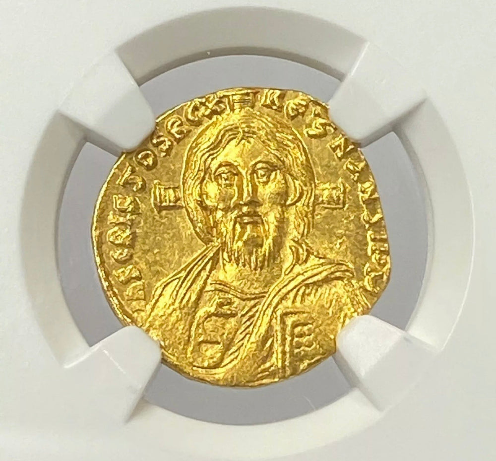 Rare Byzantine Empire Justinian II AD 685-695 Gold Solidus NGC MS